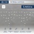 Гирлянда светодиодная Бахрома (Айсикл), 2,4х0,6м, 88 LED БЕЛЫЙ, прозрачный ПВХ, IP65, эффект мерцания, 230В NEON-NIGHT (шнур питания в комплекте)