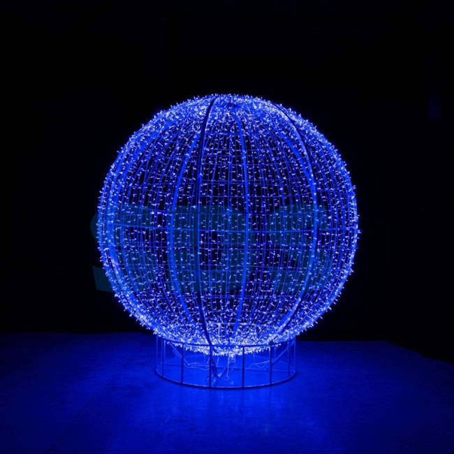 Декоративная 3D фигура Шарик елочный 350 см синий