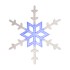 Акриловая светодиодная фигура Снежинка 96 см, белая, синий центр LED-ICE