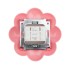 Выключатель одноклавишный KRANZ HAPPY Цветок скрытой установки, белый/розовый